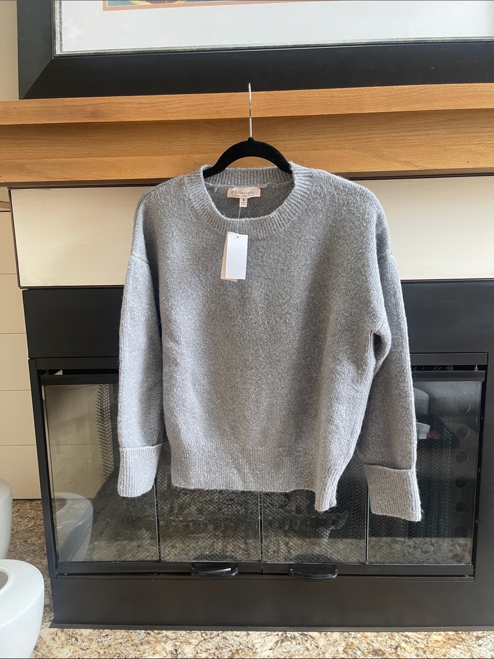 Philosophy Heather Gray Crewneck Sweater